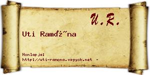 Uti Ramóna névjegykártya